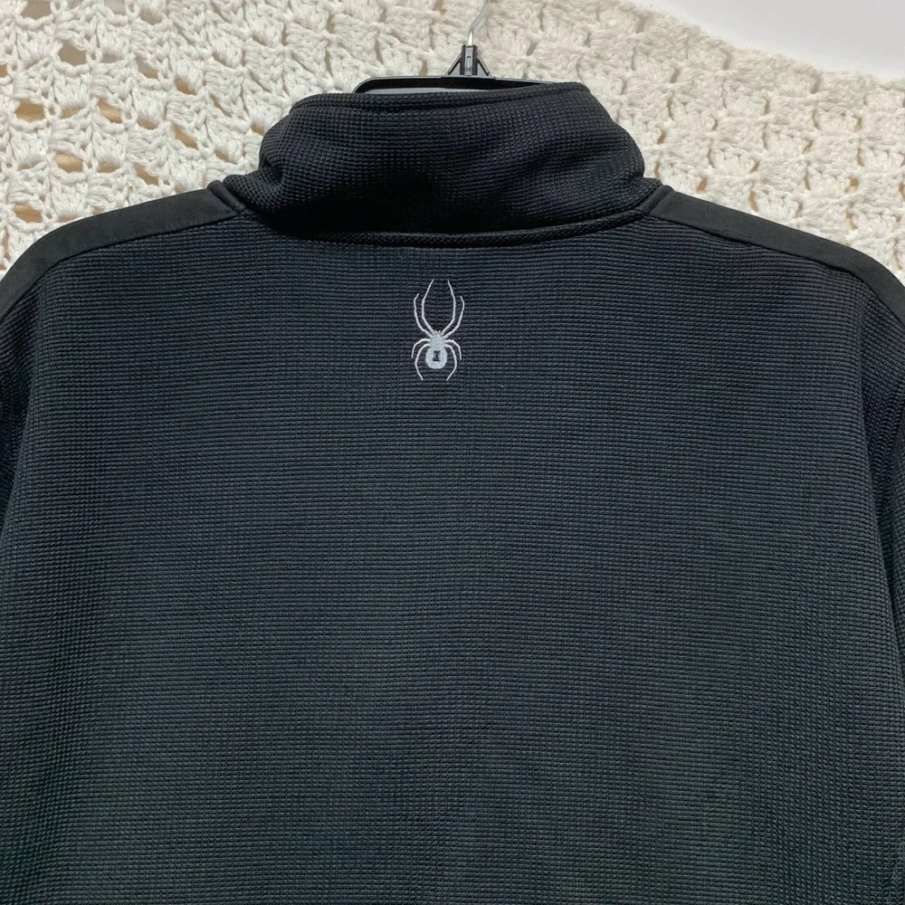 Spyder Sweater Jacket Fleece Mens Sz L Black Outbound Core Half 1/4Zip‎ Pullover